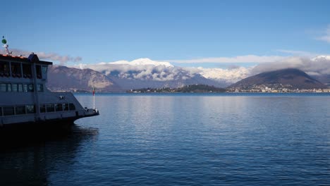 Docked-Ferry-on-Lake-with-View-in-Italy