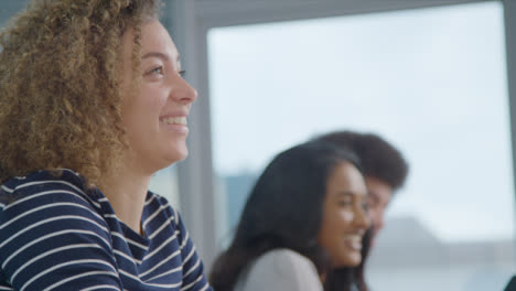 Close-Up-Shot-of-Students-Listening-During-a-Class