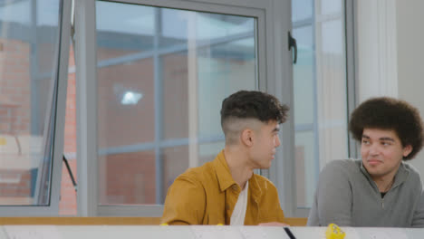 Wide-Shot-of-Students-Talking-During-Class