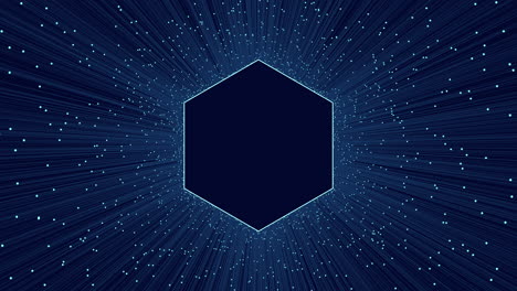 Motion-neon-hexagon-with-blue-lines-and-dots