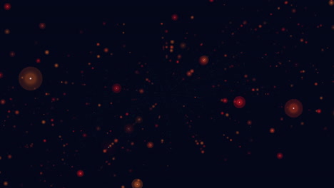 Fliegen-Sie-Rote-Punkte-Und-Glitzert-In-Der-Dunklen-Galaxie