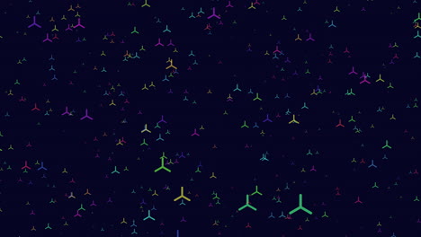 Fly-small-rainbow-shapes-in-dark-space