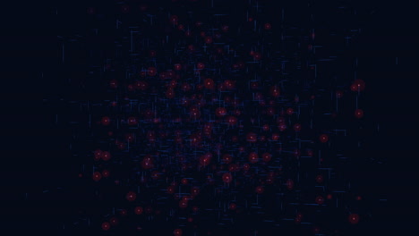 Bewegung-Futuristischer-Matrixwürfel-Mit-Blauem-Gitter-Und-Roten-Punkten-In-Der-Galaxie