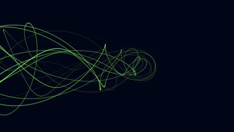 Líneas-De-Vértigo-Verde-En-Movimiento-En-El-Espacio-Oscuro