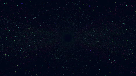 Flying-small-neon-led-circles-in-dark-galaxy