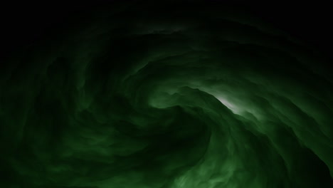 Fließende-Dunkle-Mystische-Grüne-Wolke-Auf-Schwarzem-Weltraum