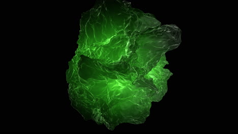 Fließende-Futuristische-Flüssige-Grüne-Form-Im-Weltraum