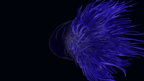 Movimiento-Animal-Azul-Futurista-Con-Tentáculos-En-El-Espacio-Ultraterrestre