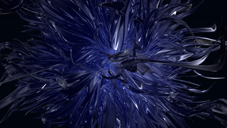 Bewegung-Futuristisches-Blaues-Tier-Mit-Tentakeln-Im-Weltraum