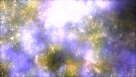 Galaxia-Con-Estrellas-Doradas-Voladoras-Y-Nubes-Azules