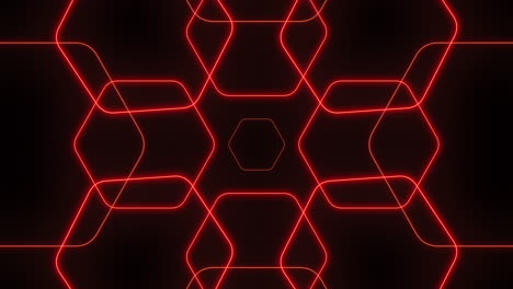 Neon-red-hexagons-pattern