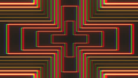 Motion-neon-yellow-cross-with-glitch-effect