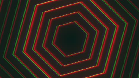 Neon-Regenbogen-Fünfecke-Und-Linien-Mit-Glitch-Effekt