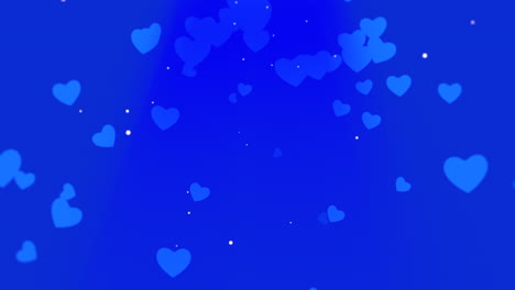 Fly-blue-romantic-hearts-and-glitters-on-shine-background