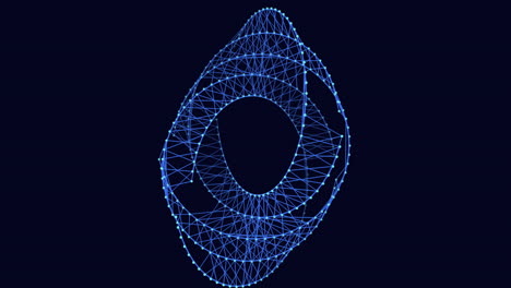 Bewegungsblaue-Futuristische-Form-Mit-Punkten-Und-Linien-Im-Dunklen-Raum