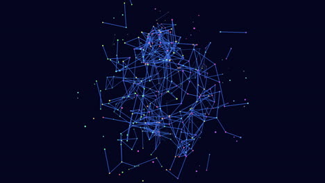 Bewegungsblaue-Futuristische-Linien-Mit-Punkten-Im-Dunklen-Raum