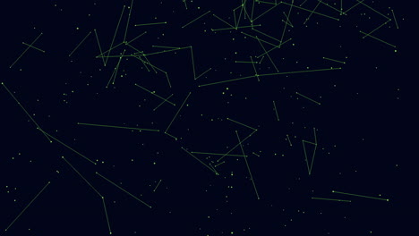 Fliegen-Sie-Grüne-Linien-Mit-Punkten-In-Dunkler-Galaxie