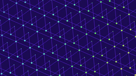 Patrón-De-Triángulos-Grandes-De-Movimiento-Púrpura-Con-Puntos-De-Neón