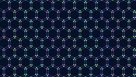 Big-neon-blue-hexagons-pattern-with-rainbow-dots