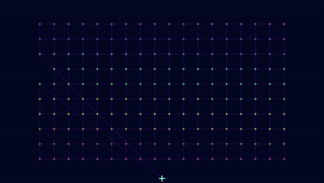 Rainbow-neon-crosses-pattern-with-grid-lines
