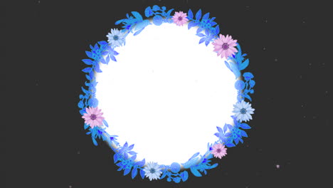 Flores-De-Verano-Azules-Y-Moradas-En-Color-Negro