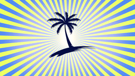 Summer-tropical-palm-and-sun-on-rays-pattern
