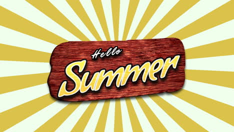Hallo-Sommer-Auf-Holz-Mit-Gelben-Sonnenstrahlen