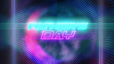 Father-Day-with-neon-lights-on-dots-texture