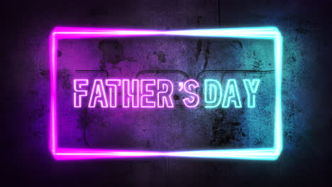 Father-Day-with-neon-frame-on-wall