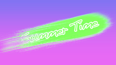 Summer-Time-with-green-paint-ink-on-gradient-purple-texture
