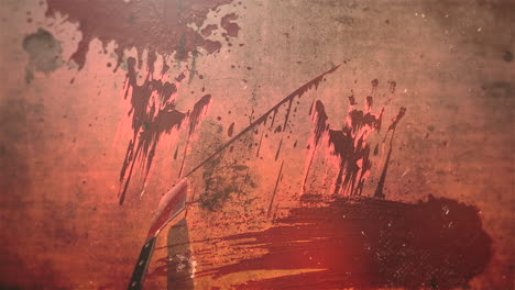 Red-drops-blood-and-knife-on-grunge-texture
