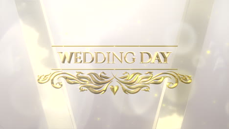 Wedding-Day-with-gold-lines-and-glitters-on-ceremony-stage