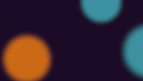 Neonblaue-Und-Orangefarbene-Kreise-Im-Dunklen-Raum