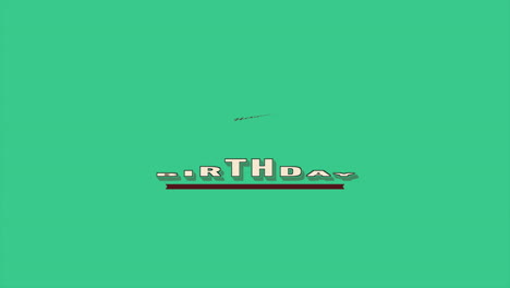 Happy-Birthday-in-retro-fonts-on-green-pattern