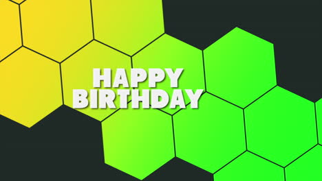 Happy-Birthday-on-green-and-yellow-hexagons-pattern