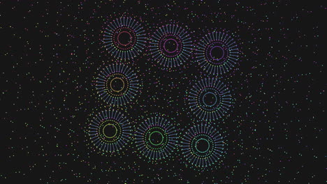 Neon-futuristic-circles-from-small-dots-and-lines-on-dark-space