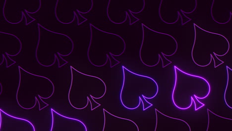 Neon-purple-spades-pattern-on-dark-black-space
