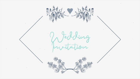 Invitación-De-Boda-Con-Marco-Y-Flores-Vintage