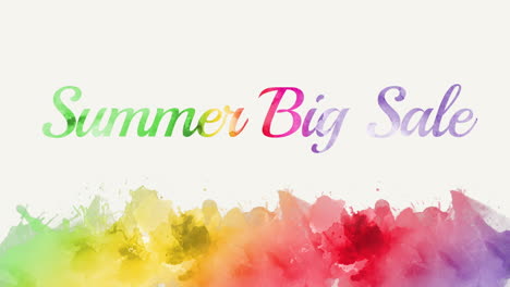 Summer-Big-Sale-with-rainbow-watercolor-paint-on-paper
