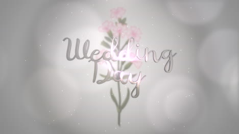 Wedding-Day-with-retro-pink-flowers