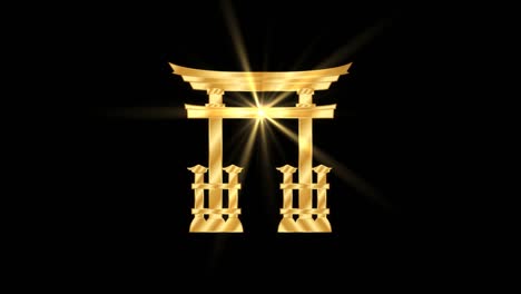 Japanische-Torii-Tor-religiöses-Symbol-Partikel-Animation,