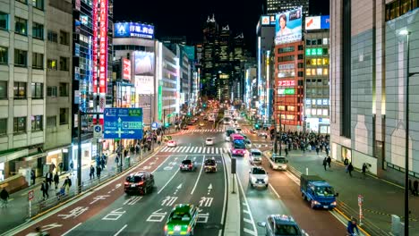 4K-Time-Lapse-:-pedestrian-crowd-and-traffic-at-Shinjuku-a-famous-place-in-Tokyo-area-at-night