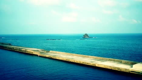 shot-of-cruise-ship-arriving-at--Japan-aburatsu-port-of-miyazaki-prefecture