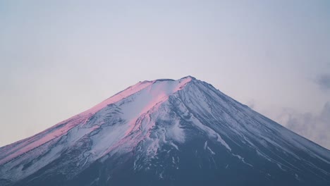 Timelapse-Closeup-view-of-Mt-Fuji-,-Japan---going-into-the-cloudy-fog