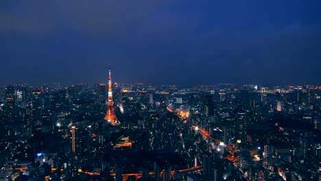 Torre-de-Tokio-es-comunicaciones-y-observación-de-la-torre-situada-en-el-distrito-de-Shiba-koen