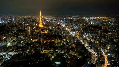 Nachtleben-in-Tokyo-Skyline-der-Stadt.