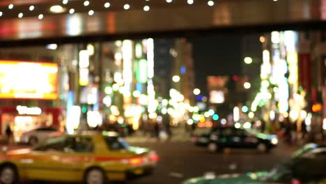 Soft-focus---Night-view-of-downtown-area-of-Roppongi-intersection