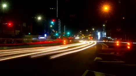 Nightlapse-4K-Auflösung-tiefen-Schwerpunkt-langsamer-Verschlusszeit-Street-in-Nakano