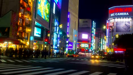 Night-lapse-4K-resolution-at-Shinjuku-street-wide-shot