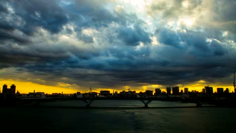 Time-lapse-at-Tokyo-bay-area-wide-shot